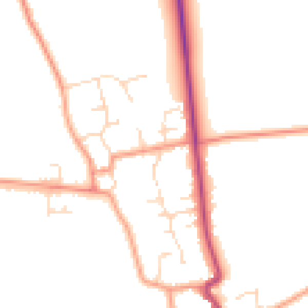 Daytime road noise heatmap for DN36 5NA