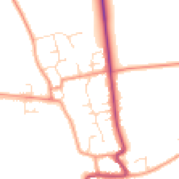 Daytime road noise heatmap for DN36 5ND