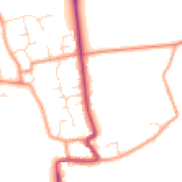 Daytime road noise heatmap for DN36 5NJ