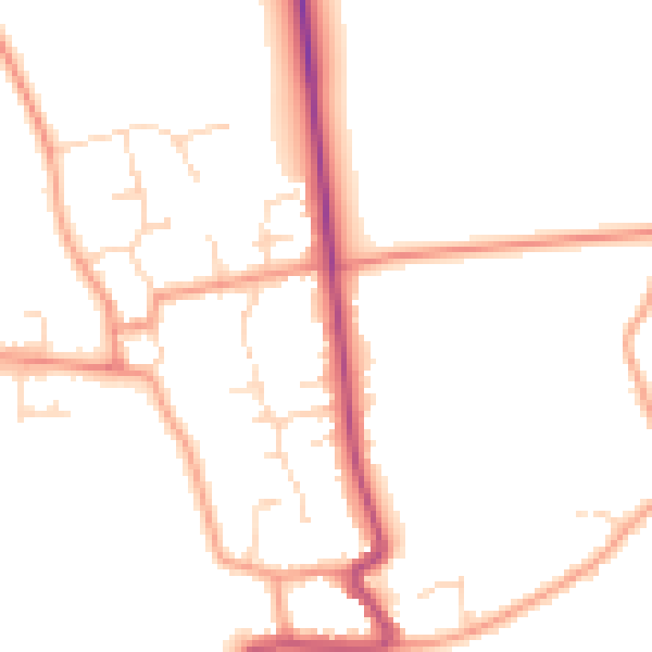 Daytime road noise heatmap for DN36 5NQ