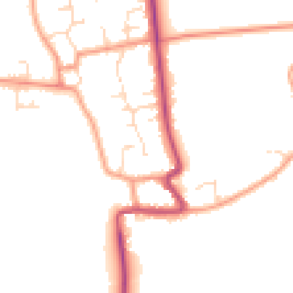 Daytime road noise heatmap for DN36 5PH