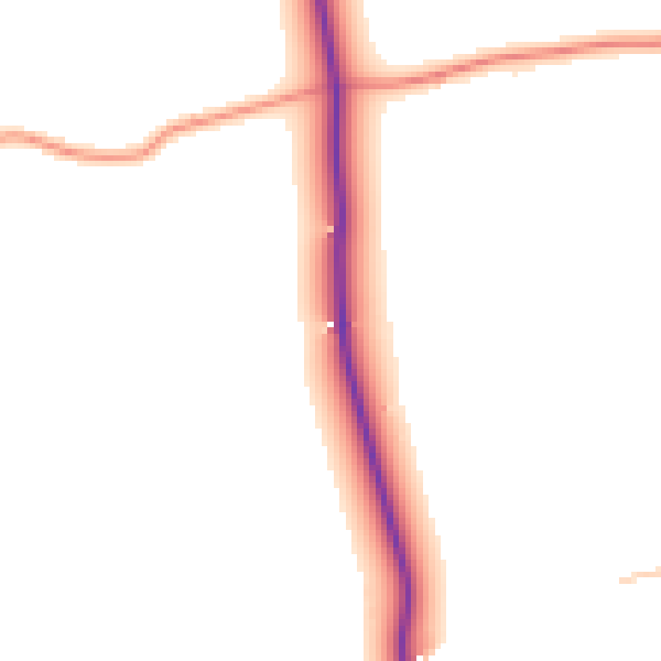 Daytime road noise heatmap for DN36 5PZ
