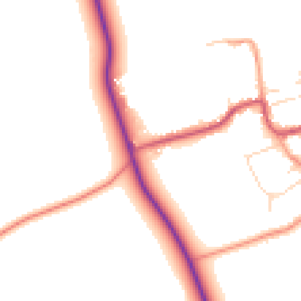 Daytime road noise heatmap for DN36 5QA