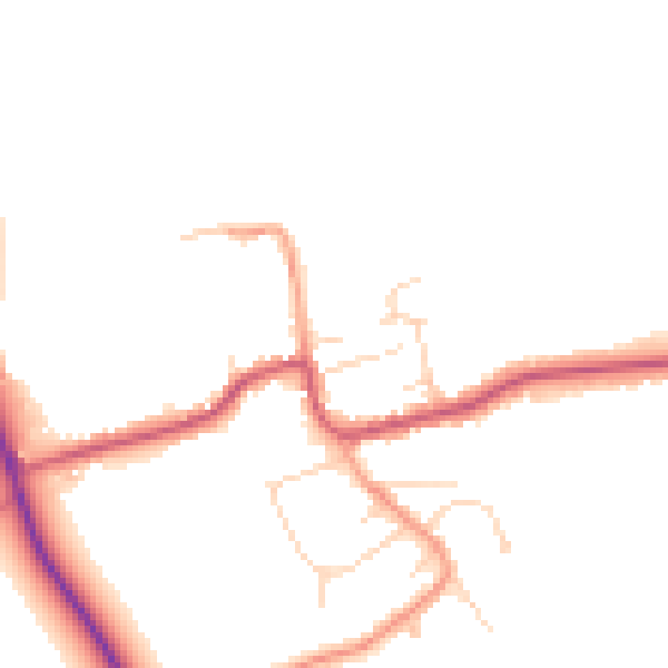 Daytime road noise heatmap for DN36 5QF