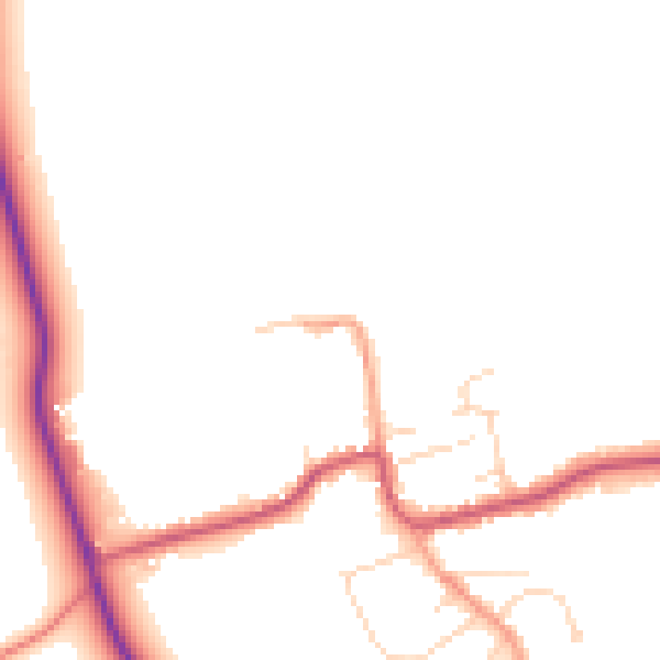 Daytime road noise heatmap for DN36 5QG