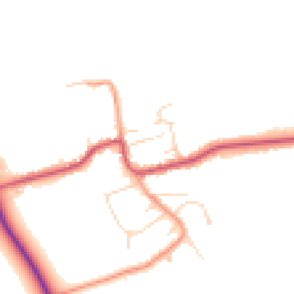 Daytime road noise heatmap for DN36 5QW