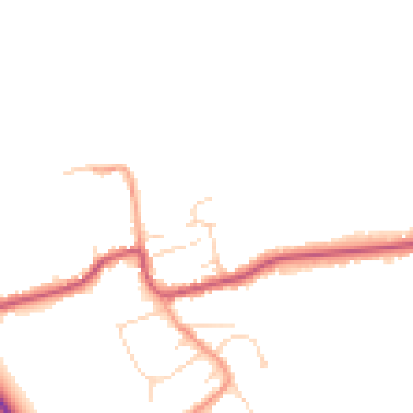 Daytime road noise heatmap for DN36 5QY