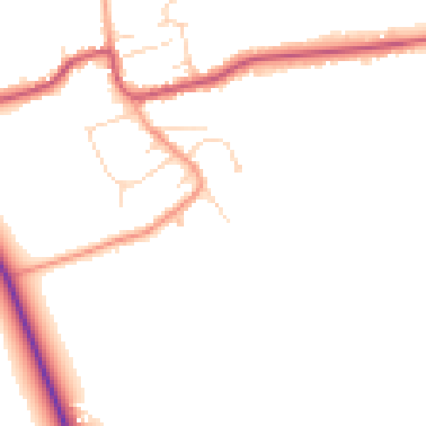 Daytime road noise heatmap for DN36 5RJ