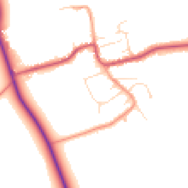 Daytime road noise heatmap for DN36 5RT