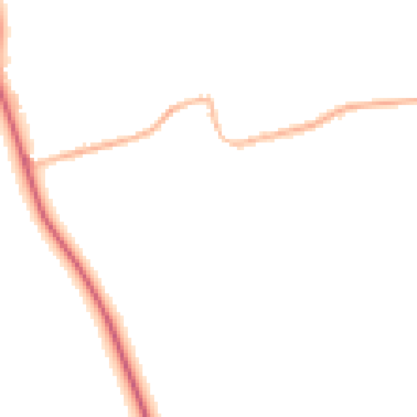 Night-time road noise heatmap for DN36 5RT