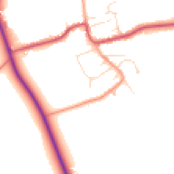 Daytime road noise heatmap for DN36 5RY