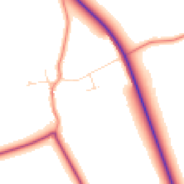 Daytime road noise heatmap for DN36 5SN