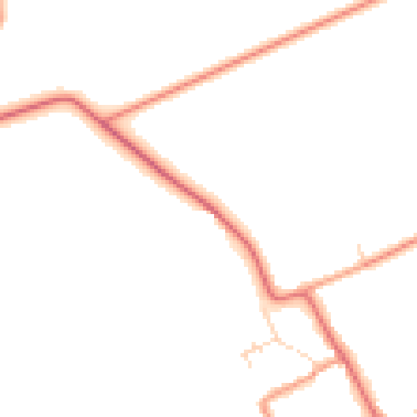 Daytime road noise heatmap for DN36 5TF