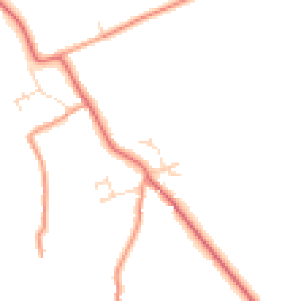 Daytime road noise heatmap for DN36 5TS