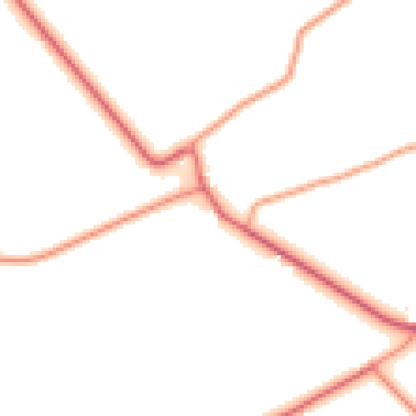Daytime road noise heatmap for DN36 5UB