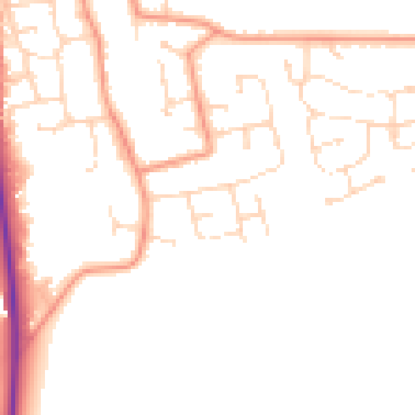Daytime road noise heatmap for DN36 5YH