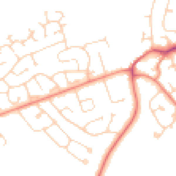 Daytime road noise heatmap for DN37 0BS