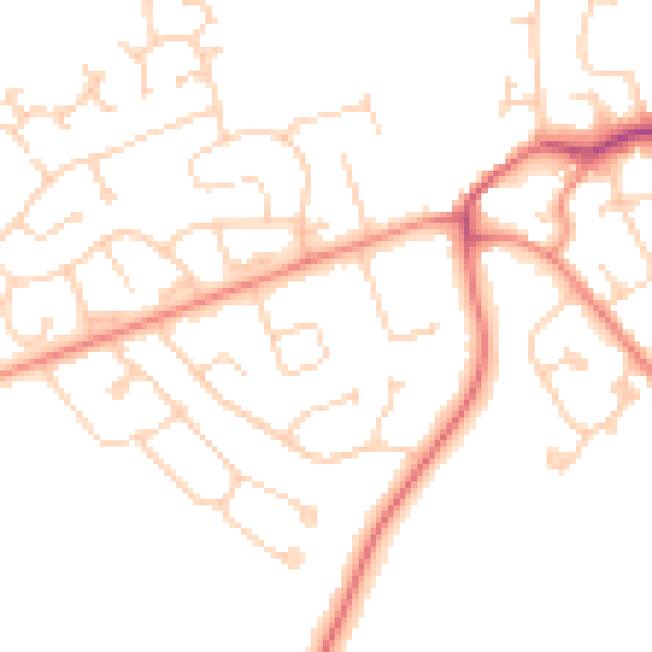 Daytime road noise heatmap for DN37 0BU