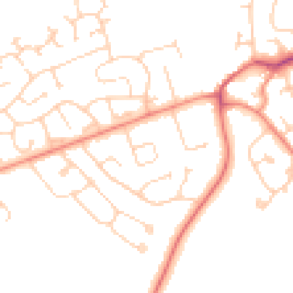 Daytime road noise heatmap for DN37 0BX