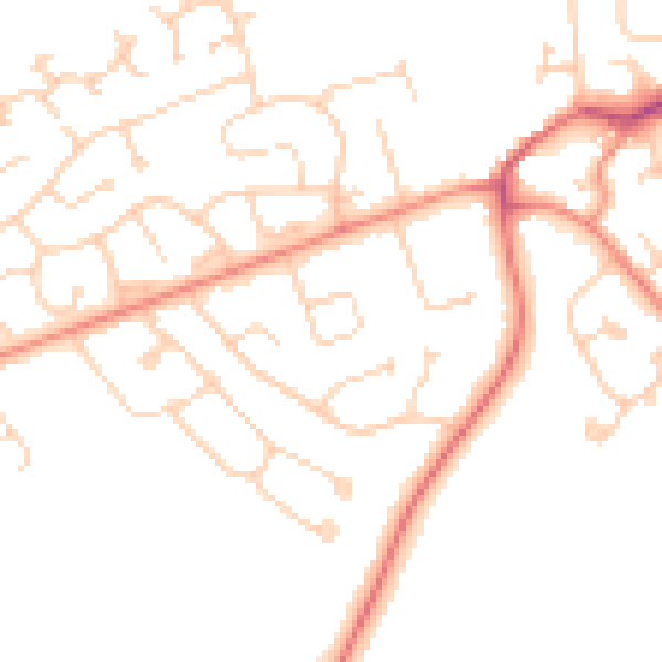 Daytime road noise heatmap for DN37 0BY
