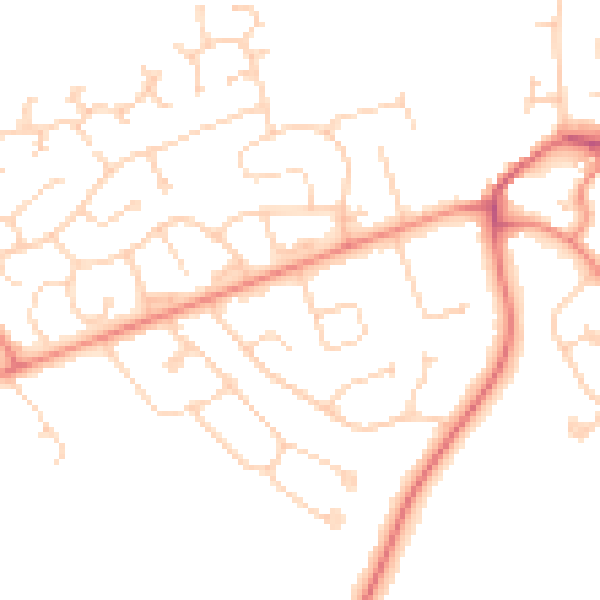 Daytime road noise heatmap for DN37 0DA