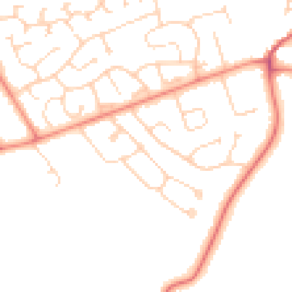 Daytime road noise heatmap for DN37 0DF