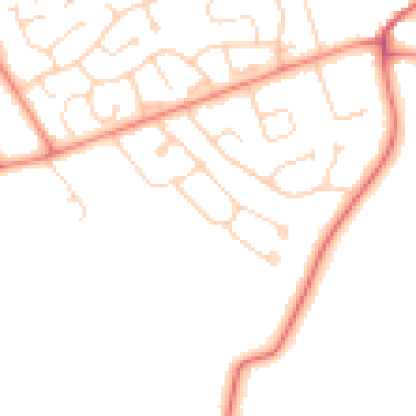 Daytime road noise heatmap for DN37 0DJ