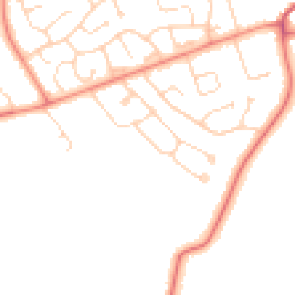 Daytime road noise heatmap for DN37 0DL