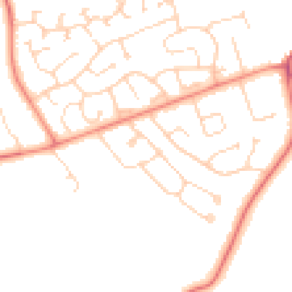 Daytime road noise heatmap for DN37 0DP