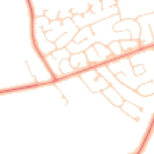 Daytime road noise heatmap for DN37 0DR
