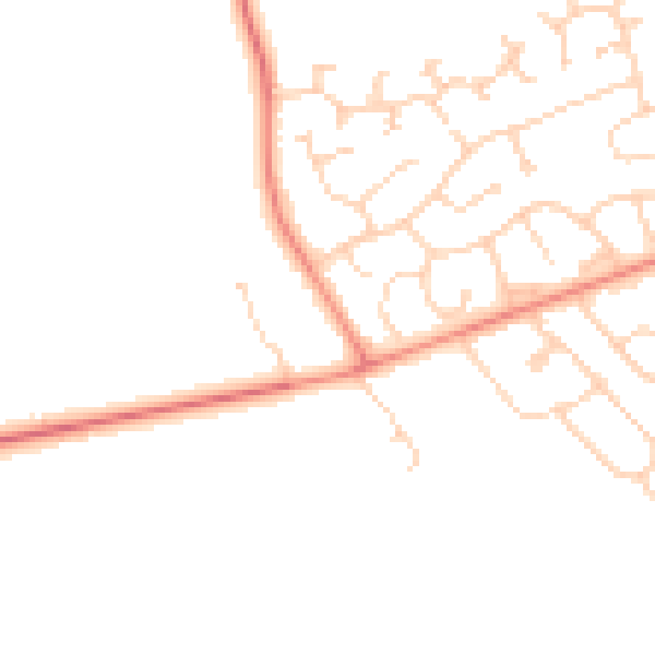 Daytime road noise heatmap for DN37 0DT