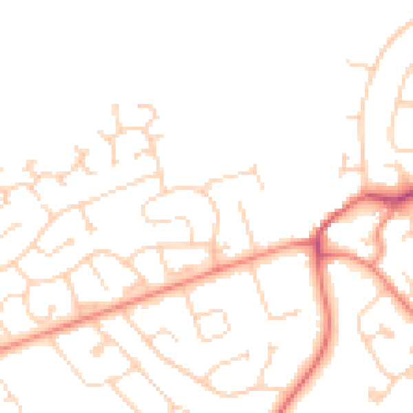 Daytime road noise heatmap for DN37 0EH