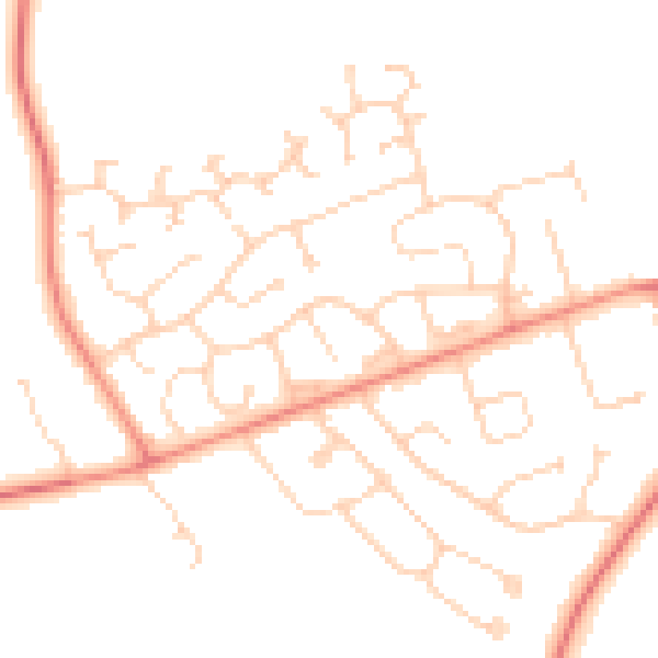 Daytime road noise heatmap for DN37 0EJ