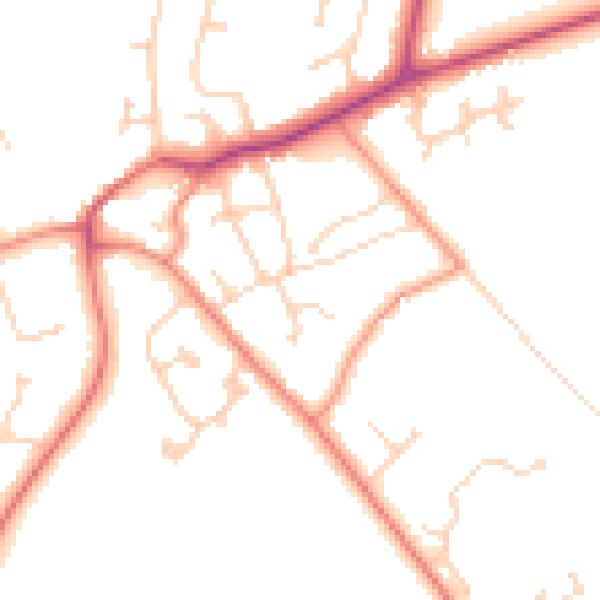 Daytime road noise heatmap for DN37 0EP