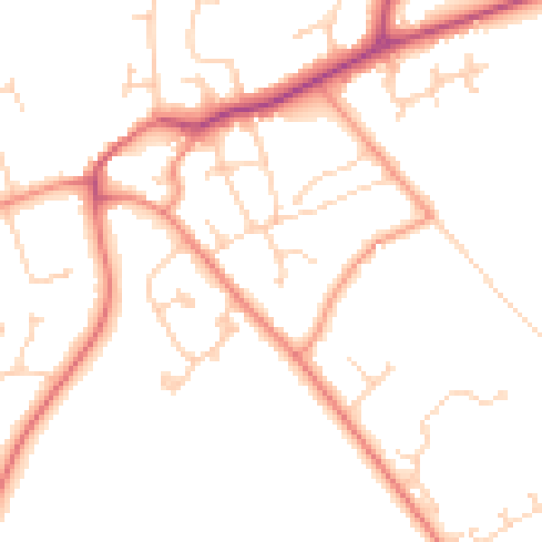 Daytime road noise heatmap for DN37 0ER