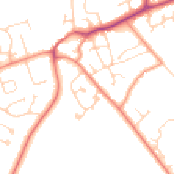 Daytime road noise heatmap for DN37 0HL