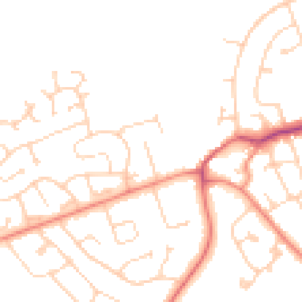 Daytime road noise heatmap for DN37 0JS