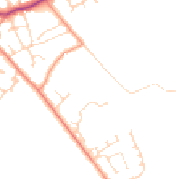 Daytime road noise heatmap for DN37 0LD