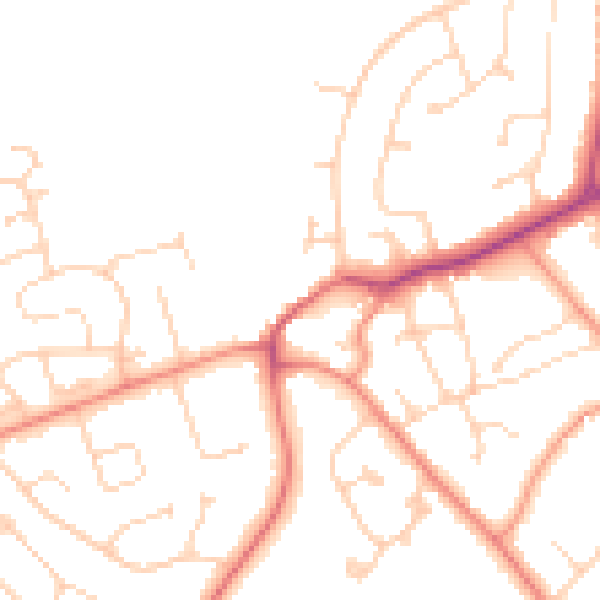 Daytime road noise heatmap for DN37 0LJ