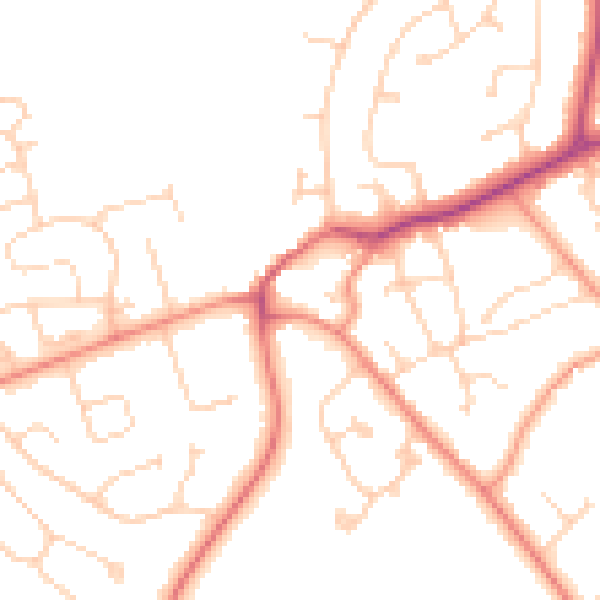 Daytime road noise heatmap for DN37 0LN
