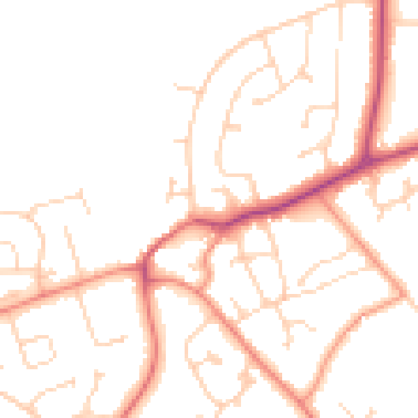 Daytime road noise heatmap for DN37 0LT