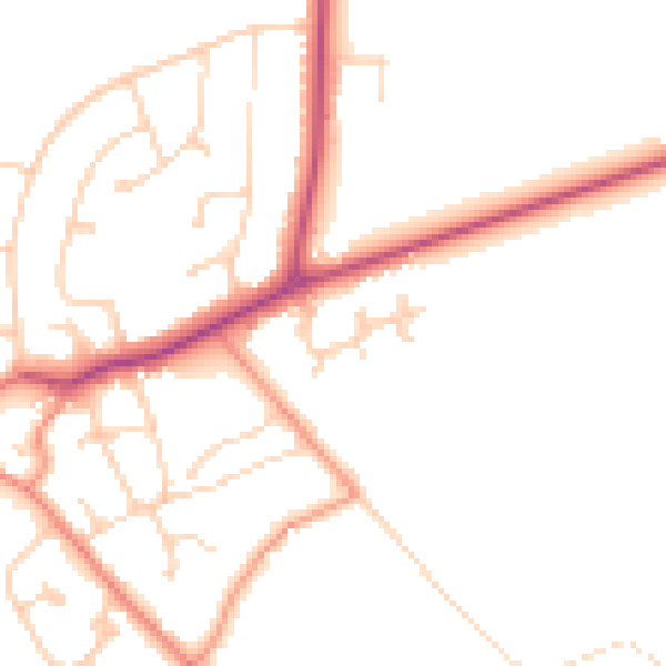 Daytime road noise heatmap for DN37 0PA