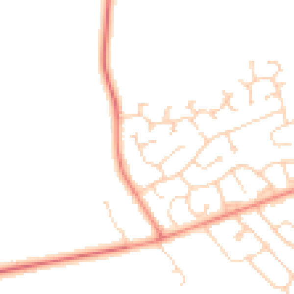 Daytime road noise heatmap for DN37 0UU