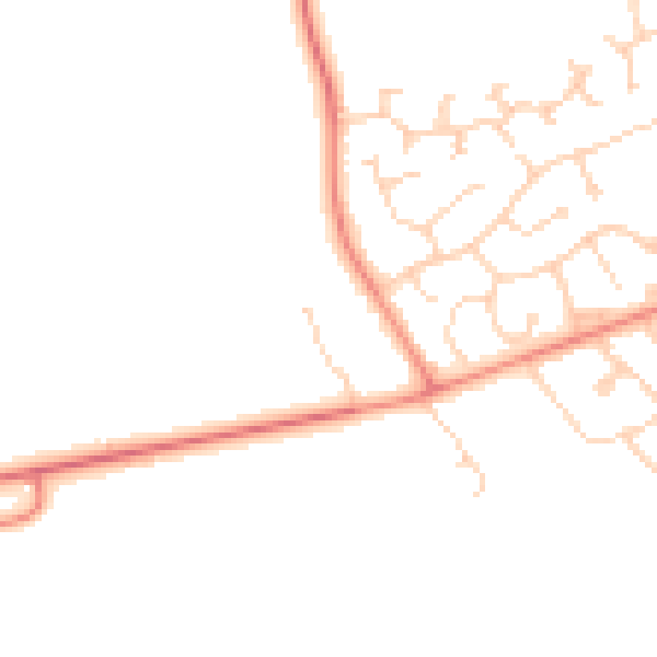 Daytime road noise heatmap for DN37 0YP