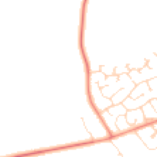 Daytime road noise heatmap for DN37 0ZE