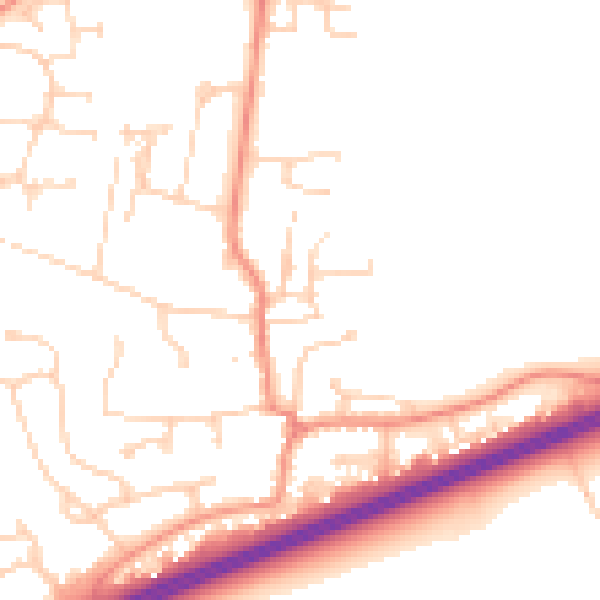 Daytime road noise heatmap for DN37 7BH