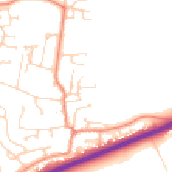 Daytime road noise heatmap for DN37 7BL