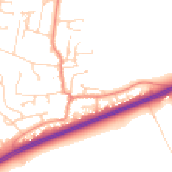 Daytime road noise heatmap for DN37 7DD