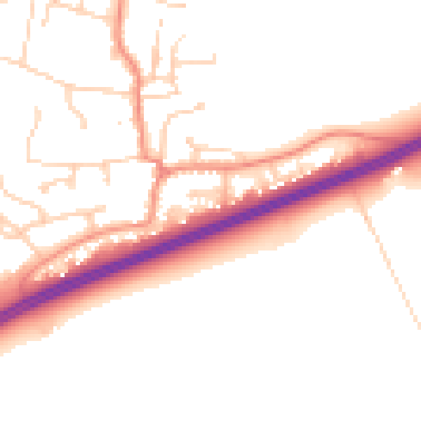 Daytime road noise heatmap for DN37 7DG