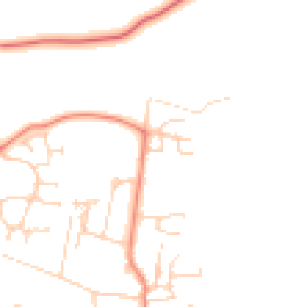 Daytime road noise heatmap for DN37 7EH
